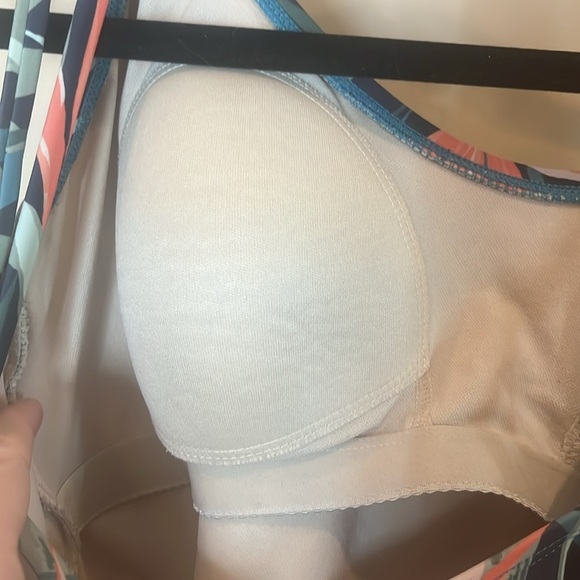 Kona Sol Blue and Pink Tropical One Piece Swimsuit size XL preowned - Picture 6 of 8